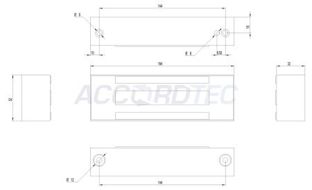 ML-300K с уголком, цвет Серебряный Металлик, Электромагнитный замок ACCORDTEC, 300 кг, накладной